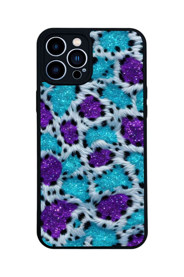 iPhone 12 Pro Max Uyumlu Hologram Leopar Tasarımlı Glossy Premium Kılıf