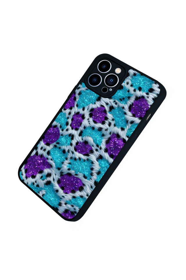 iPhone 12 Pro Max Uyumlu Hologram Leopar Tasarımlı Glossy Premium Kılıf