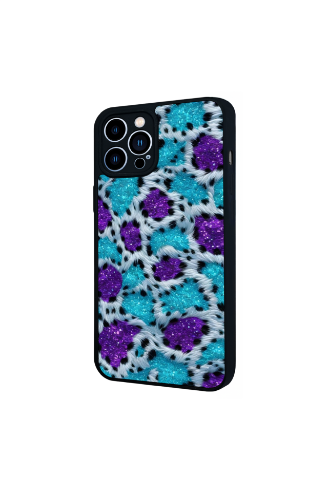 iPhone 12 Pro Max Uyumlu Hologram Leopar Tasarımlı Glossy Premium Kılıf