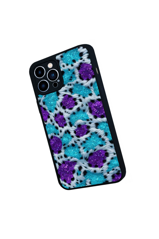iPhone 12 Pro Max Uyumlu Hologram Leopar Tasarımlı Glossy Premium Kılıf