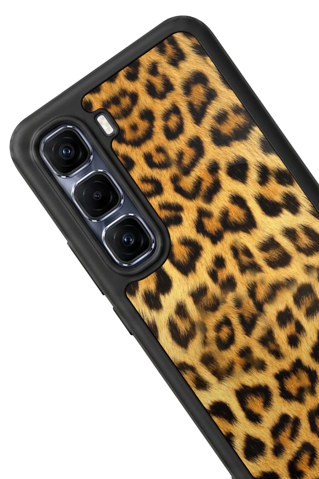 Infinix Hot 60 Pro Plus Uyumlu Leopar Tasarımlı Glossy Premium Kılıf