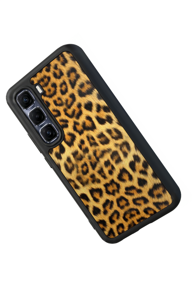 Infinix Hot 60 Pro Plus Uyumlu Leopar Tasarımlı Glossy Premium Kılıf