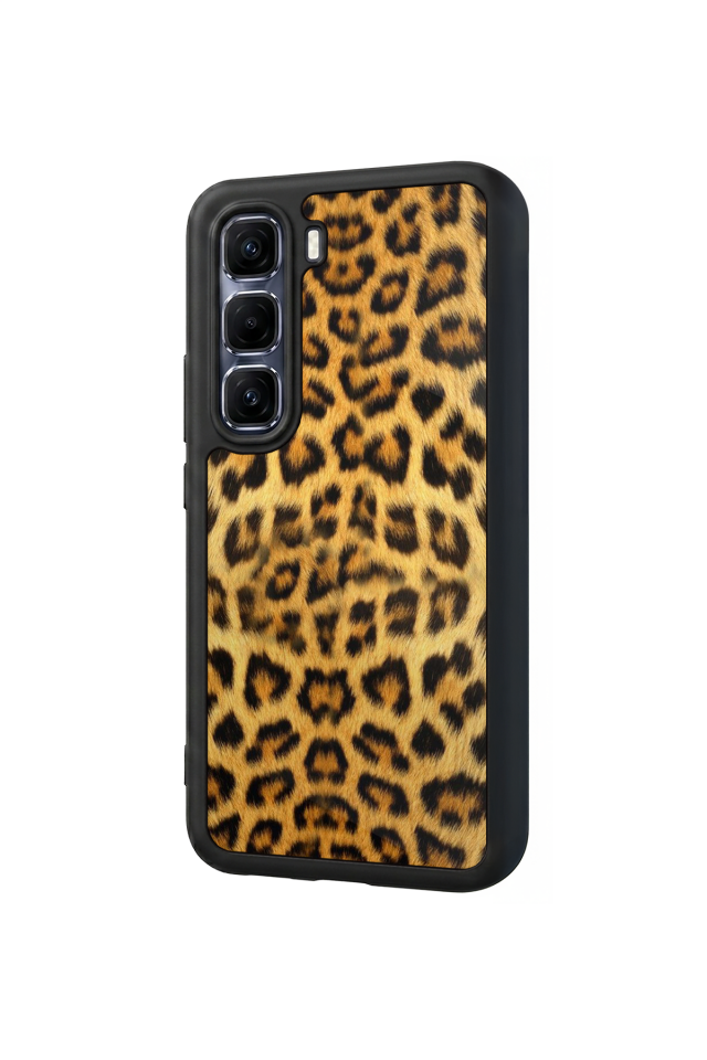 Infinix Hot 60 Pro Plus Uyumlu Leopar Tasarımlı Glossy Premium Kılıf