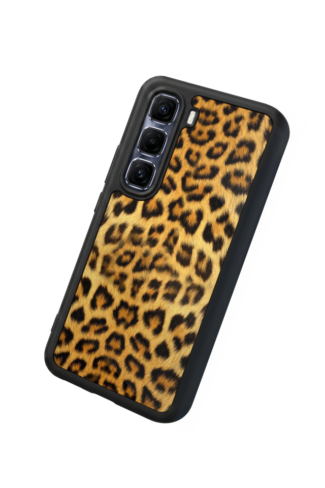 Infinix Hot 60 Pro Plus Uyumlu Leopar Tasarımlı Glossy Premium Kılıf