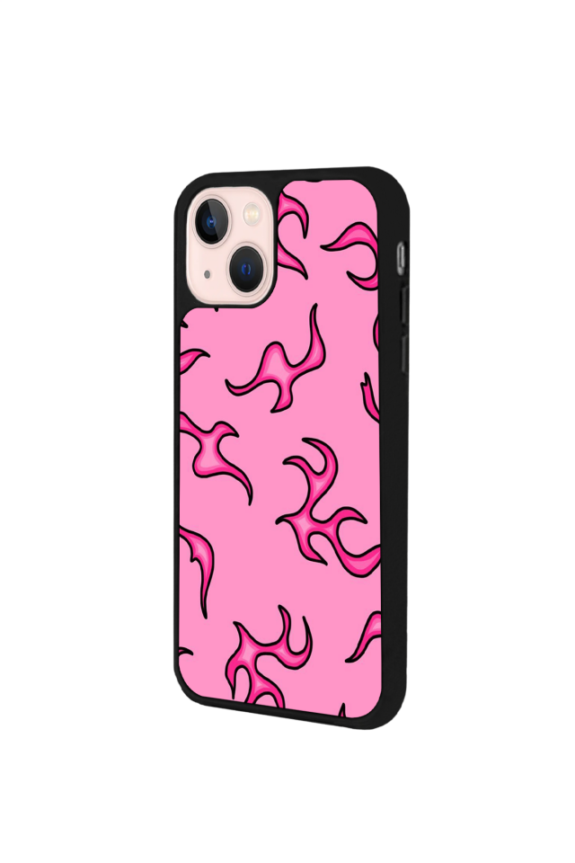 iPhone 13/14 Uyumlu Retro Flame Patterns Tasarımlı Glossy Premium Kılıf