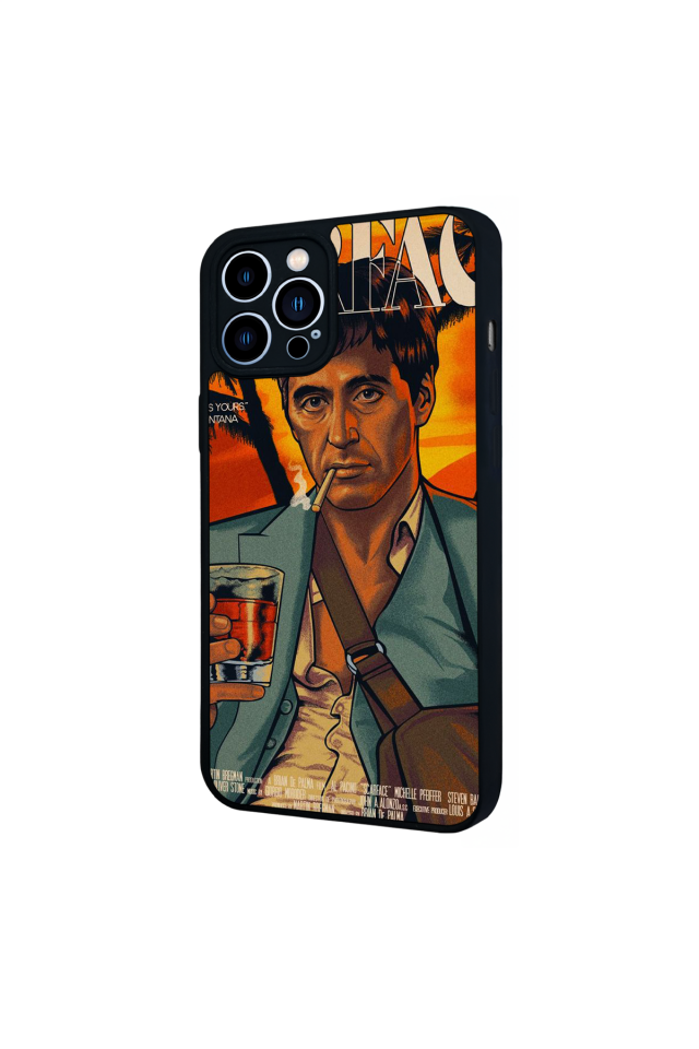 iPhone 12 Pro Max Uyumlu Scarface Tasarımlı Glossy Premium Kılıf