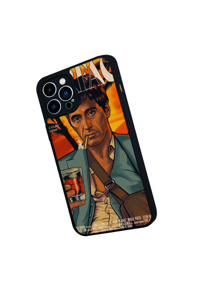 iPhone 12 Pro Max Uyumlu Scarface Tasarımlı Glossy Premium Kılıf