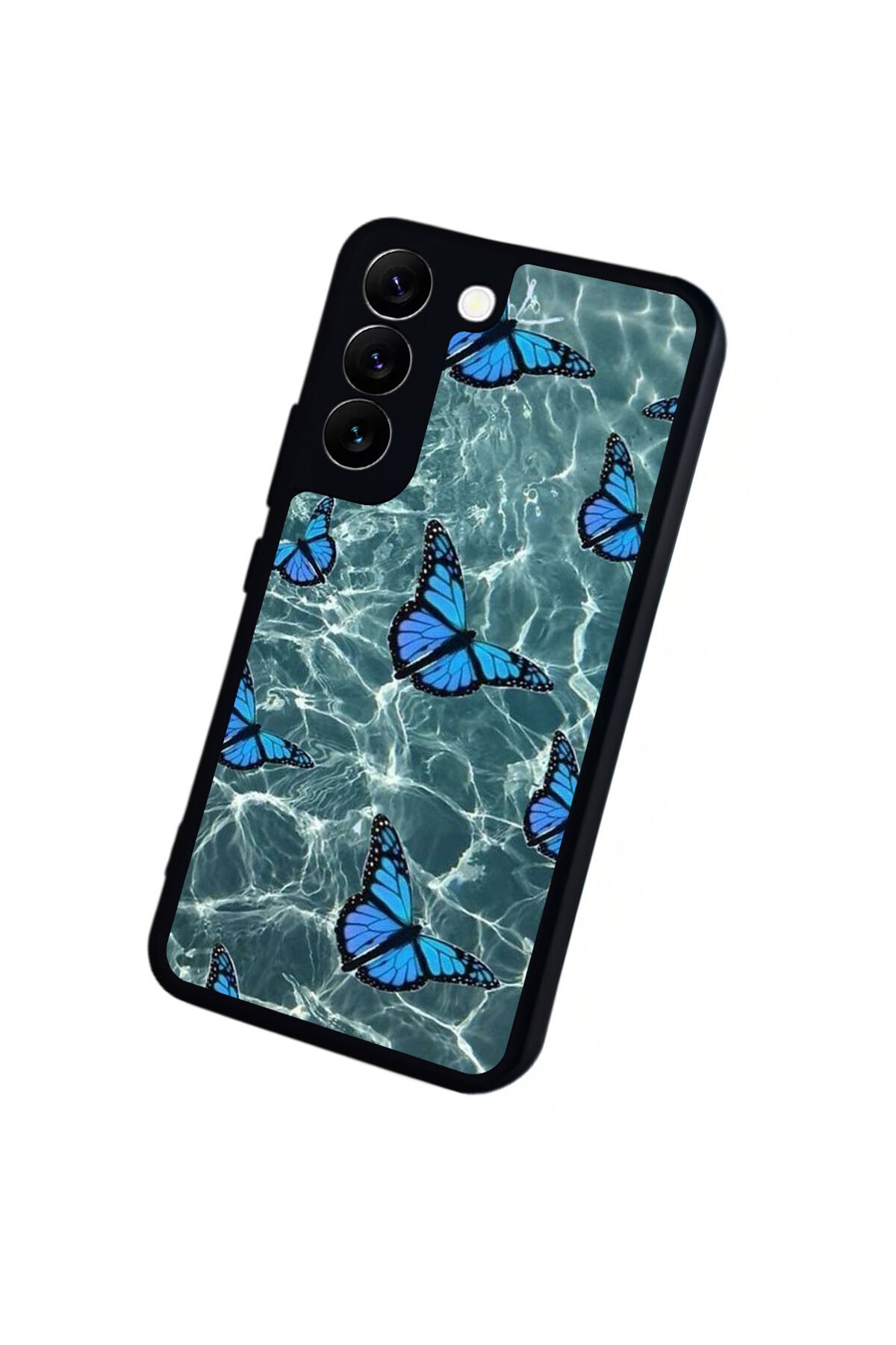 Samsung Galaxy S22 Uyumlu Kelebek Tasarımlı Glossy Premium Kılıf
