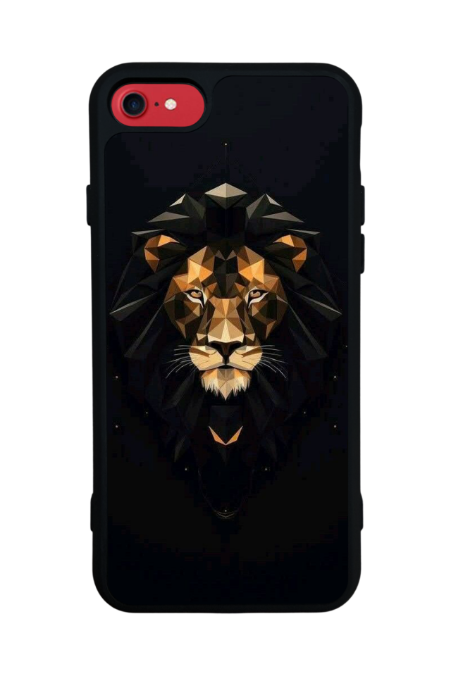 iPhone SE Uyumlu Aslan Tasarımlı Glossy Premium Kılıf
