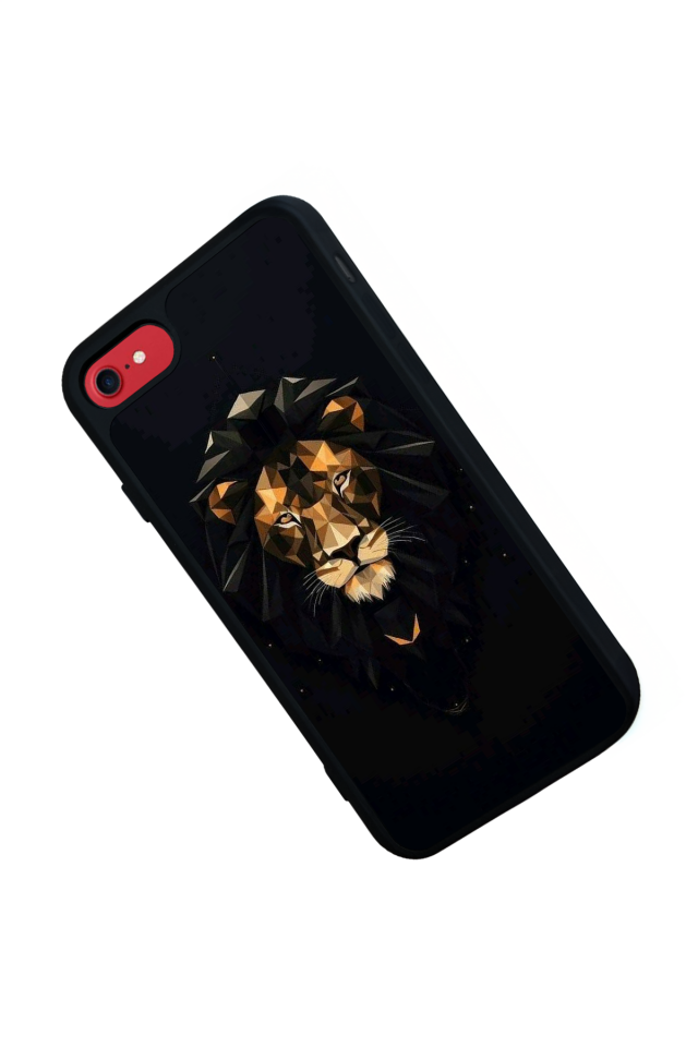 iPhone SE Uyumlu Aslan Tasarımlı Glossy Premium Kılıf