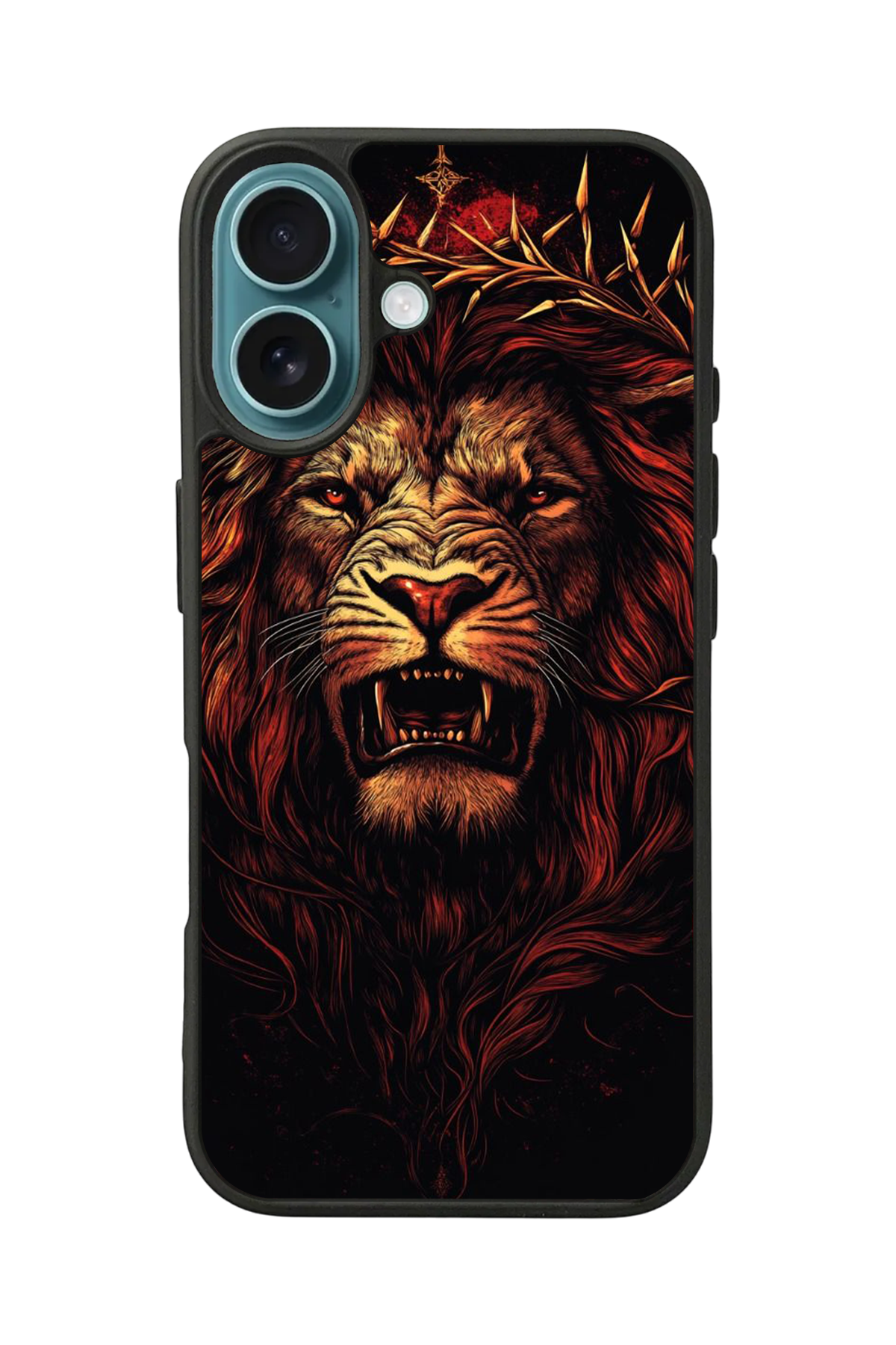 iPhone 16 Plus Uyumlu Aslan Tasarımlı Glossy Premium Kılıf