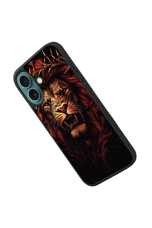 iPhone 16 Plus Uyumlu Aslan Tasarımlı Glossy Premium Kılıf
