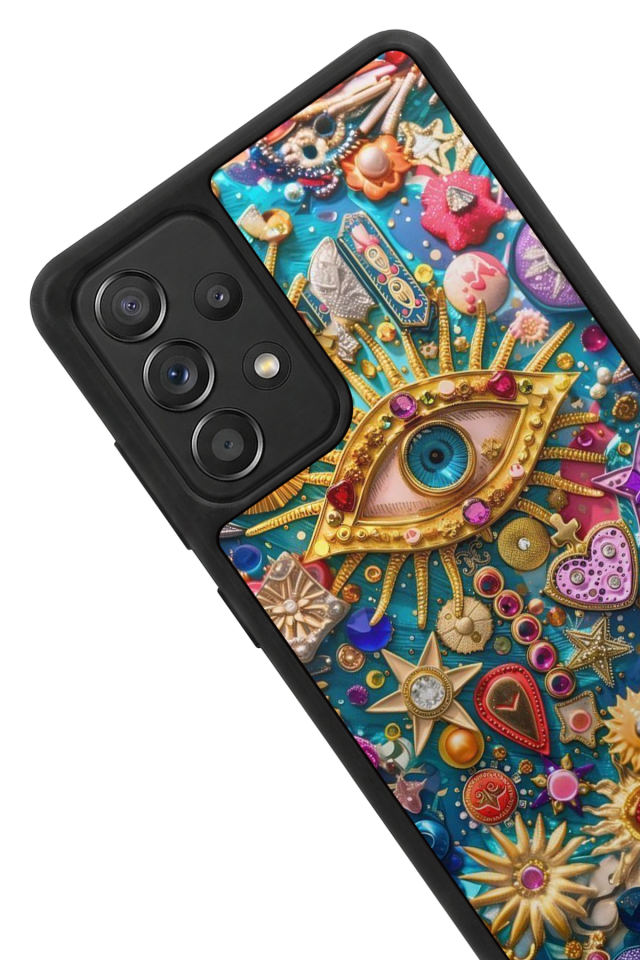 Samsung Galaxy A72 Uyumlu Göz Tasarımlı Glossy Premium Kılıf