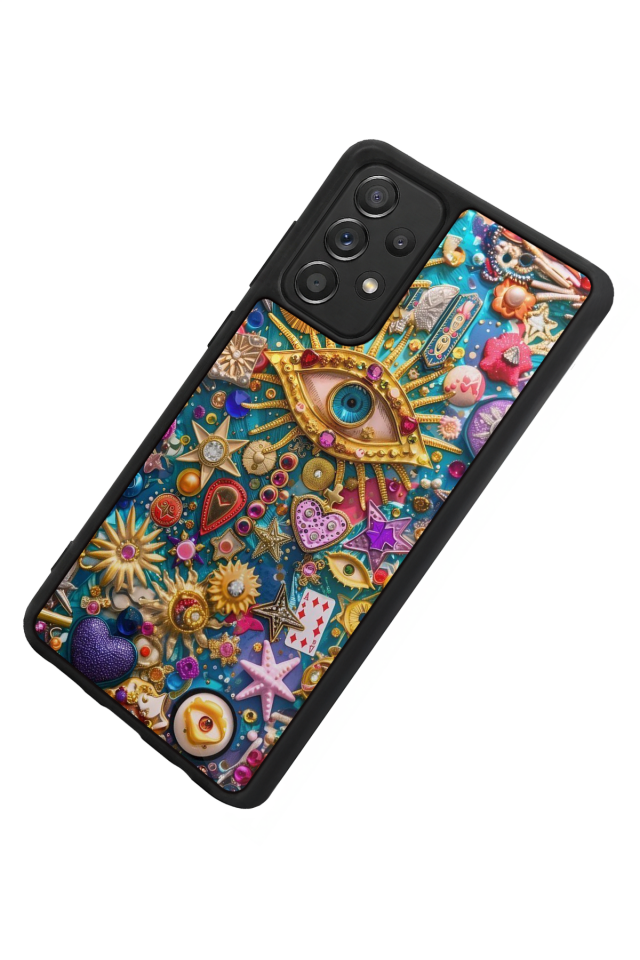 Samsung Galaxy A72 Uyumlu Göz Tasarımlı Glossy Premium Kılıf