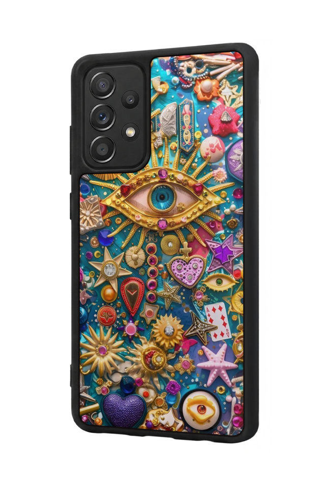 Samsung Galaxy A72 Uyumlu Göz Tasarımlı Glossy Premium Kılıf