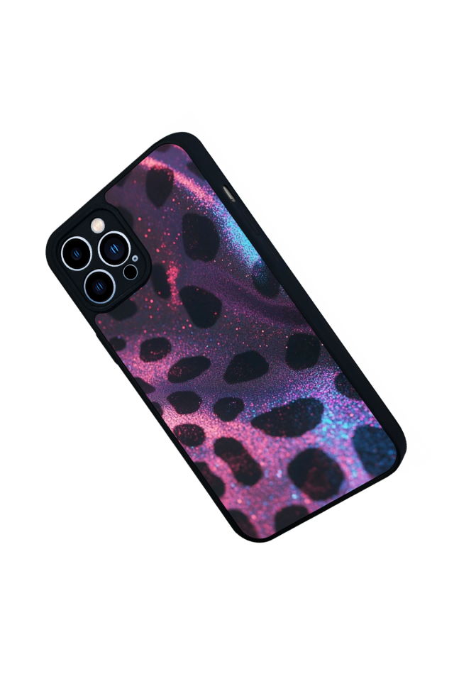 iPhone 12 Pro Max Uyumlu Hologram Leopar Tasarımlı Glossy Premium Kılıf