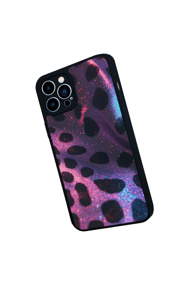 iPhone 12 Pro Max Uyumlu Hologram Leopar Tasarımlı Glossy Premium Kılıf