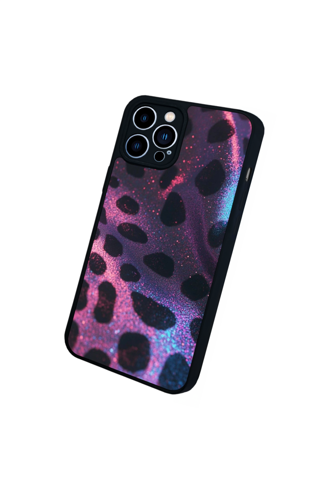 iPhone 12 Pro Max Uyumlu Hologram Leopar Tasarımlı Glossy Premium Kılıf