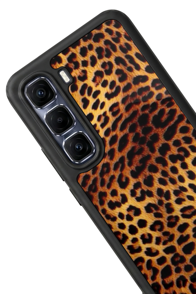 Infinix Hot 60 Pro Plus Uyumlu Leopar Tasarımlı Glossy Premium Kılıf