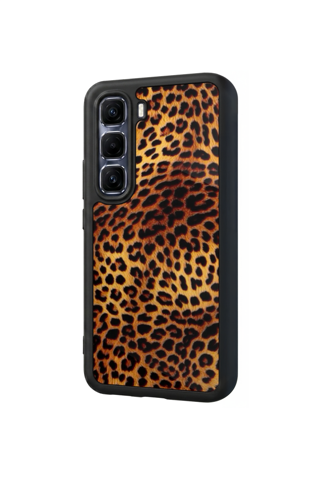 Infinix Hot 60 Pro Plus Uyumlu Leopar Tasarımlı Glossy Premium Kılıf