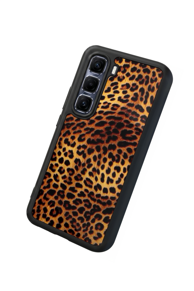 Infinix Hot 60 Pro Plus Uyumlu Leopar Tasarımlı Glossy Premium Kılıf