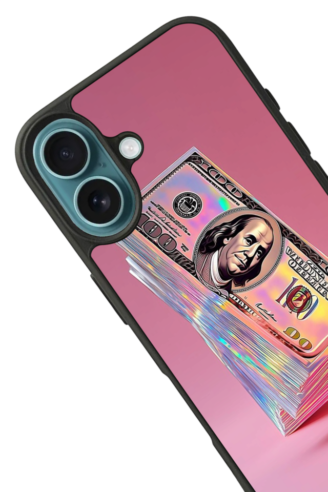 iPhone 16 Uyumlu Money Para Tasarımlı Glossy Premium Kılıf