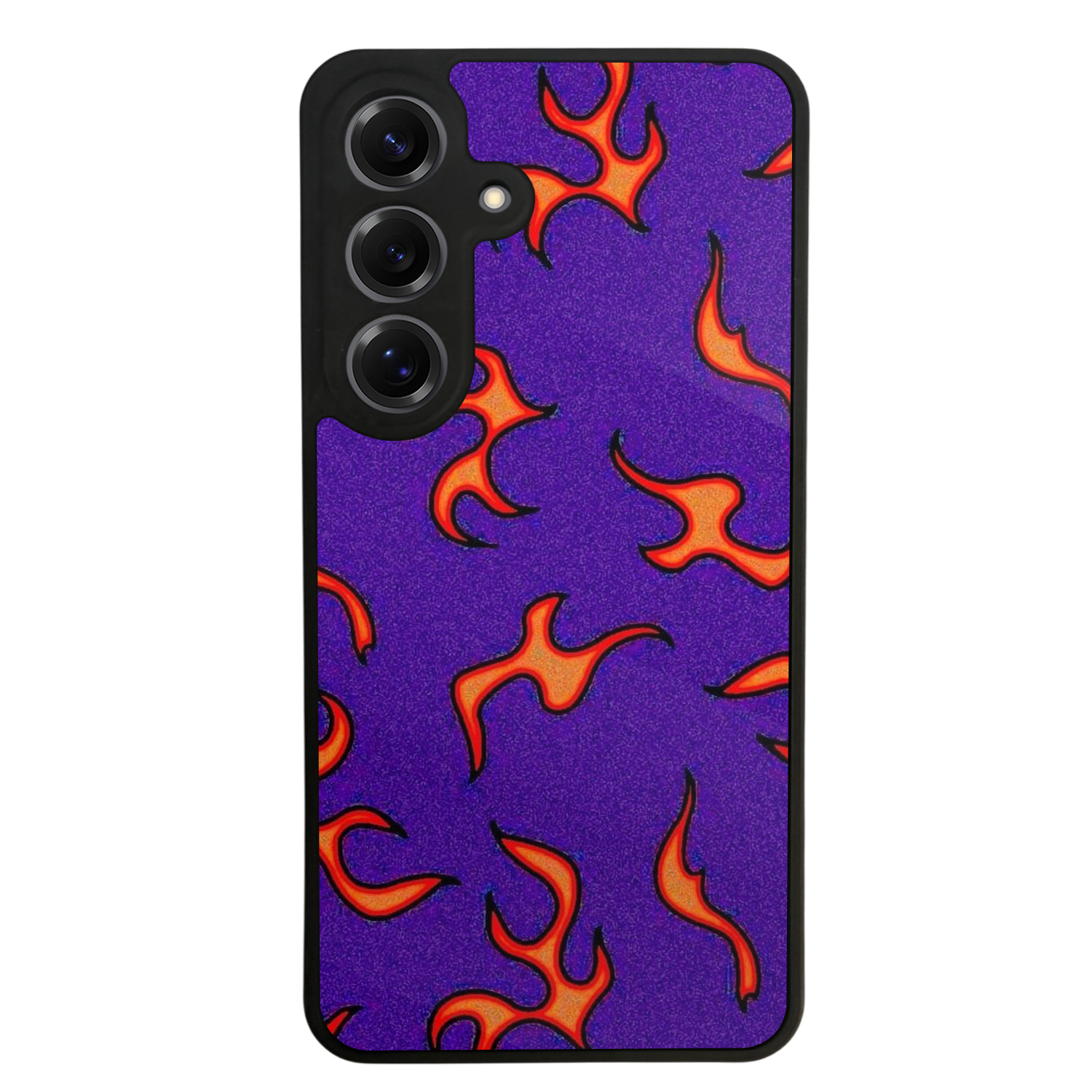 Samsung Galaxy S25 Uyumlu Retro Flame Patterns Tasarımlı Glossy Premium Kılıf