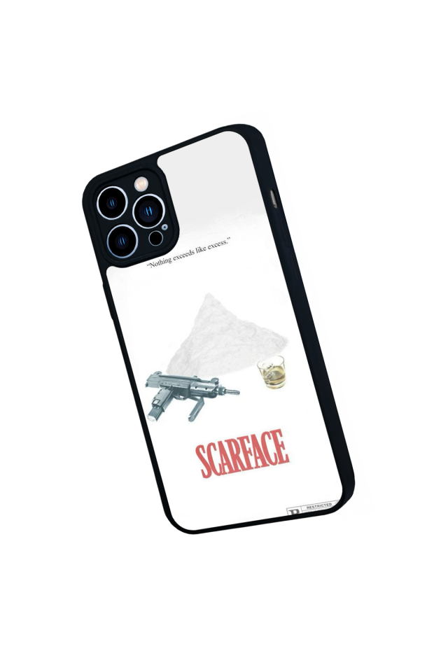 iPhone 12 Pro Max Uyumlu Scarface Tasarımlı Glossy Premium Kılıf