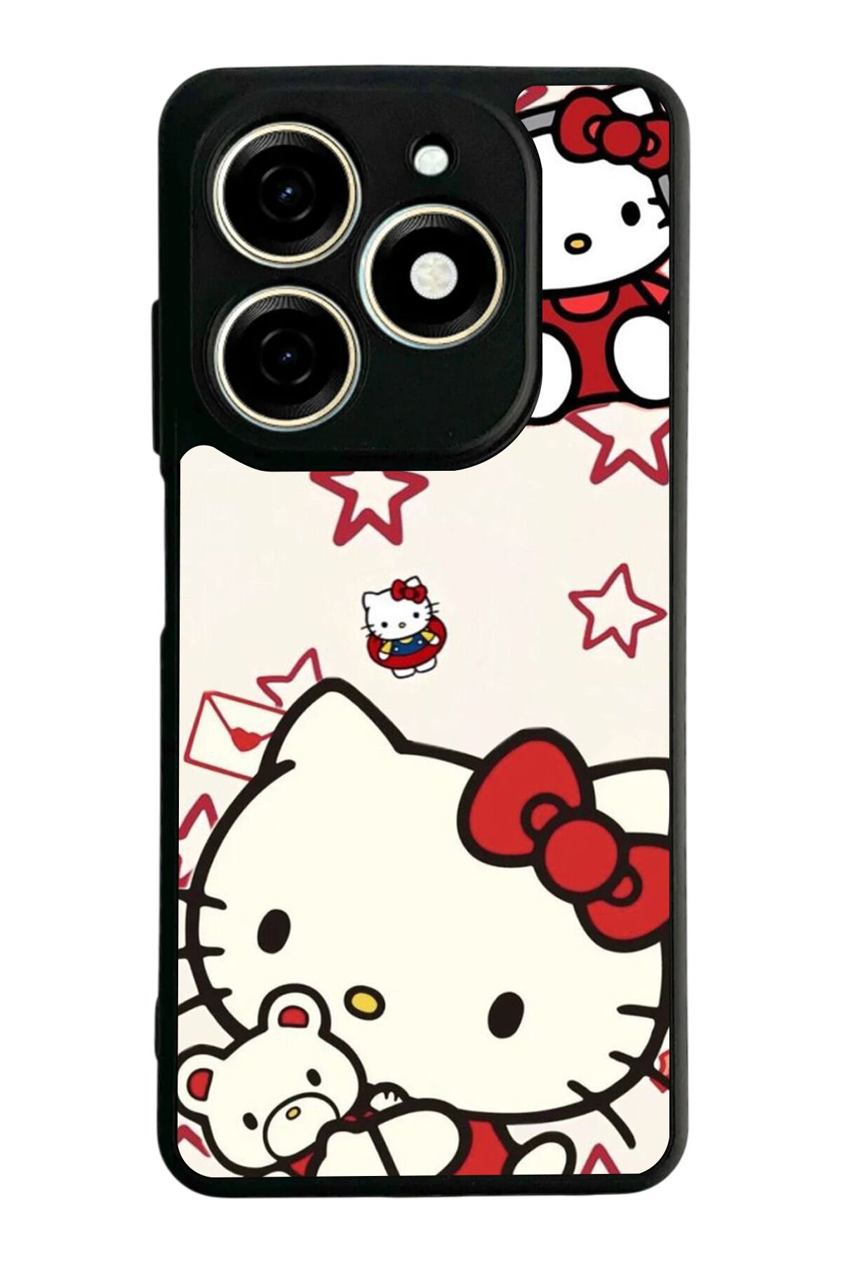 Tecno Spark 20/20C Uyumlu HelloKitty Tasarımlı Glossy Premium Kılıf