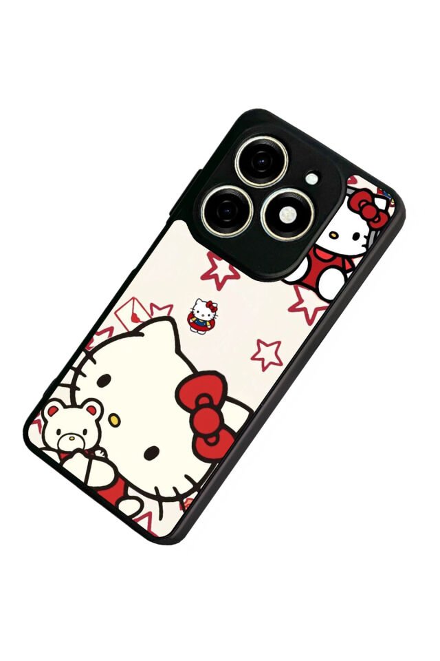 Tecno Spark 20/20C Uyumlu HelloKitty Tasarımlı Glossy Premium Kılıf
