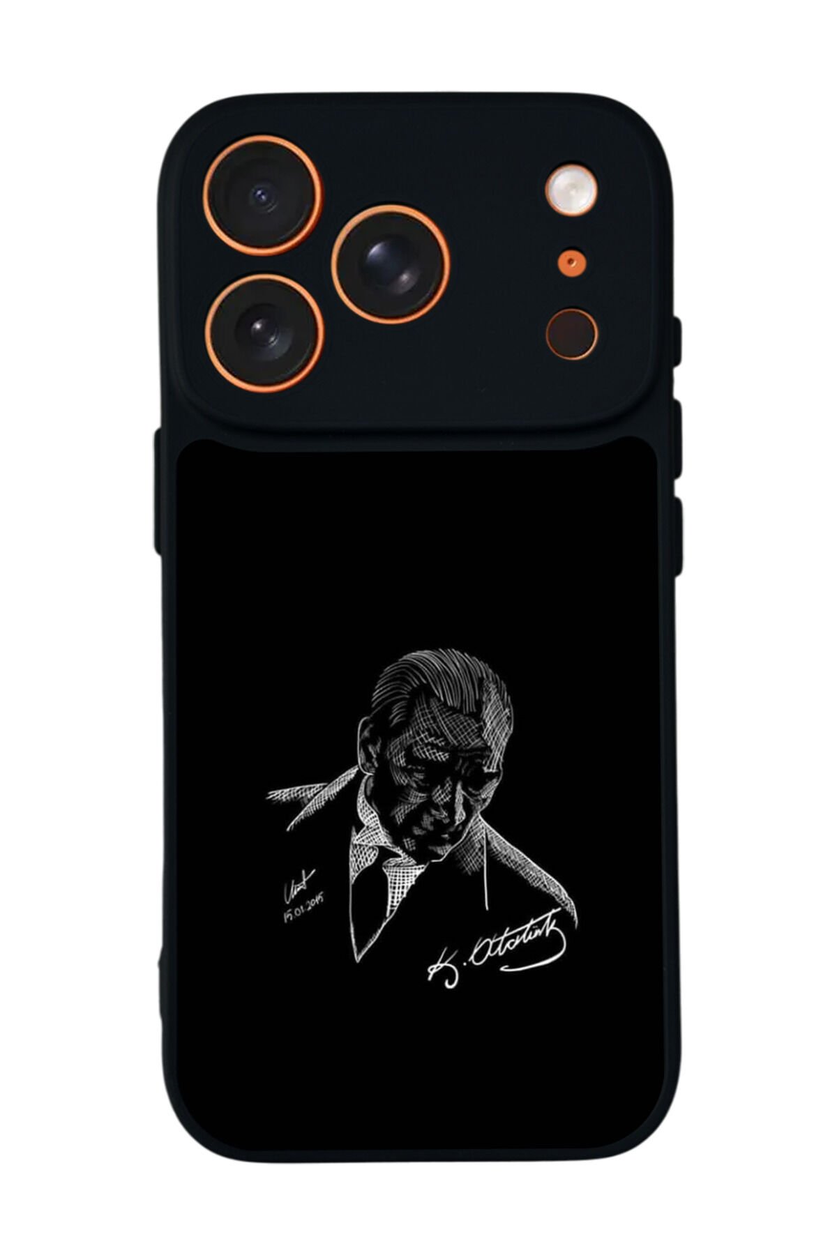 iPhone 17 Pro Uyumlu Mustafa Kemal Ataturk Tasarımlı Glossy Premium Kılıf