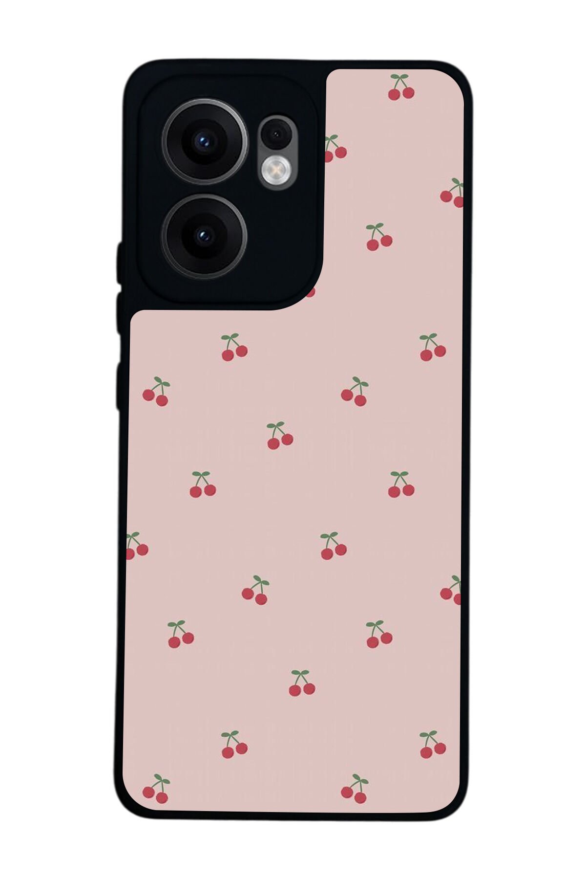 Oppo Reno 13F Uyumlu Kiraz Tasarımlı Glossy Premium Kılıf
