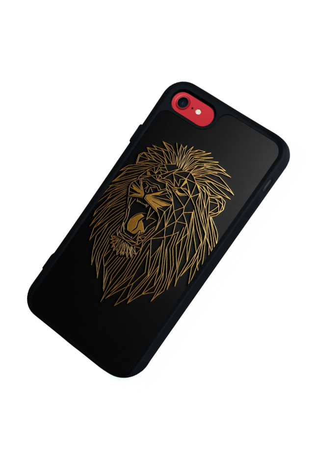iPhone SE Uyumlu Aslan Tasarımlı Glossy Premium Kılıf