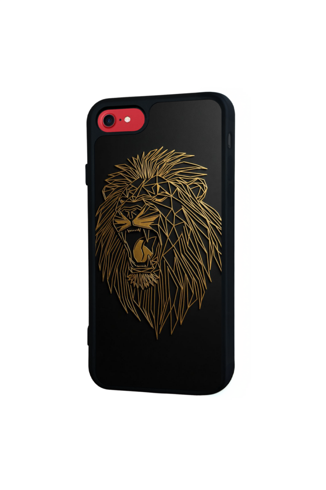 iPhone SE Uyumlu Aslan Tasarımlı Glossy Premium Kılıf