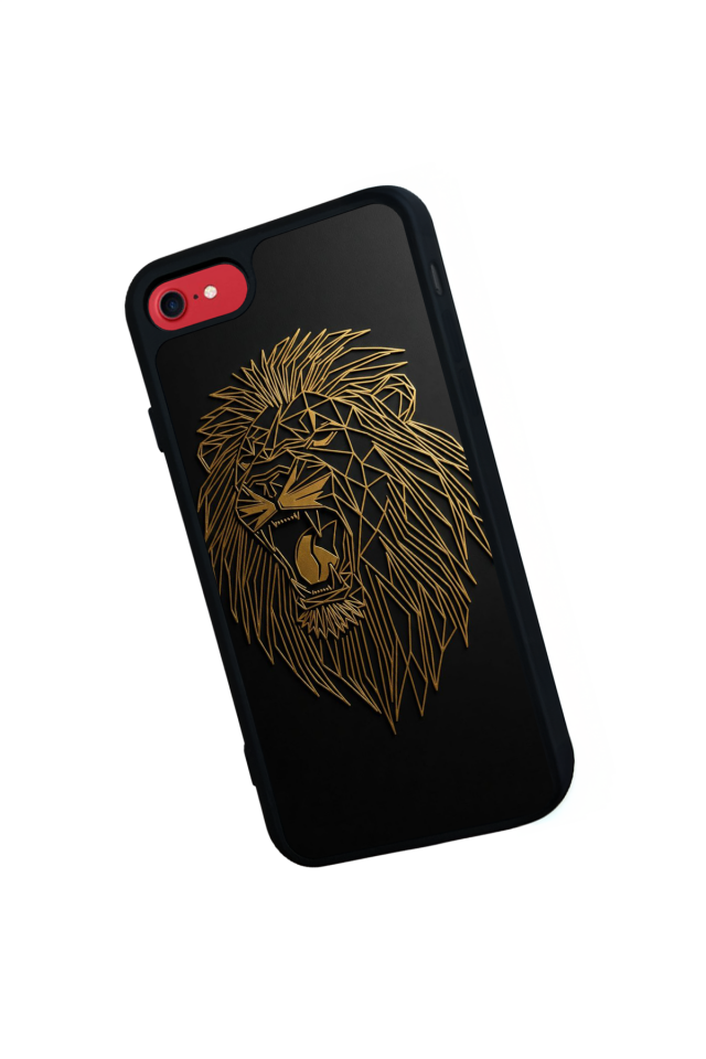 iPhone SE Uyumlu Aslan Tasarımlı Glossy Premium Kılıf