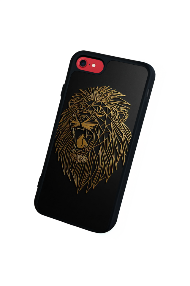 iPhone SE Uyumlu Aslan Tasarımlı Glossy Premium Kılıf