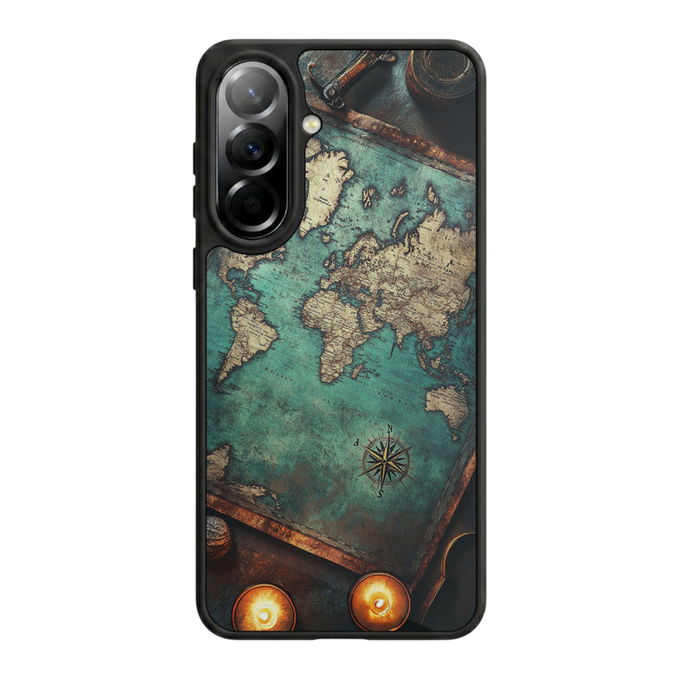 Samsung Galaxy A57 Uyumlu Harita Tasarımlı Glossy Premium Kılıf