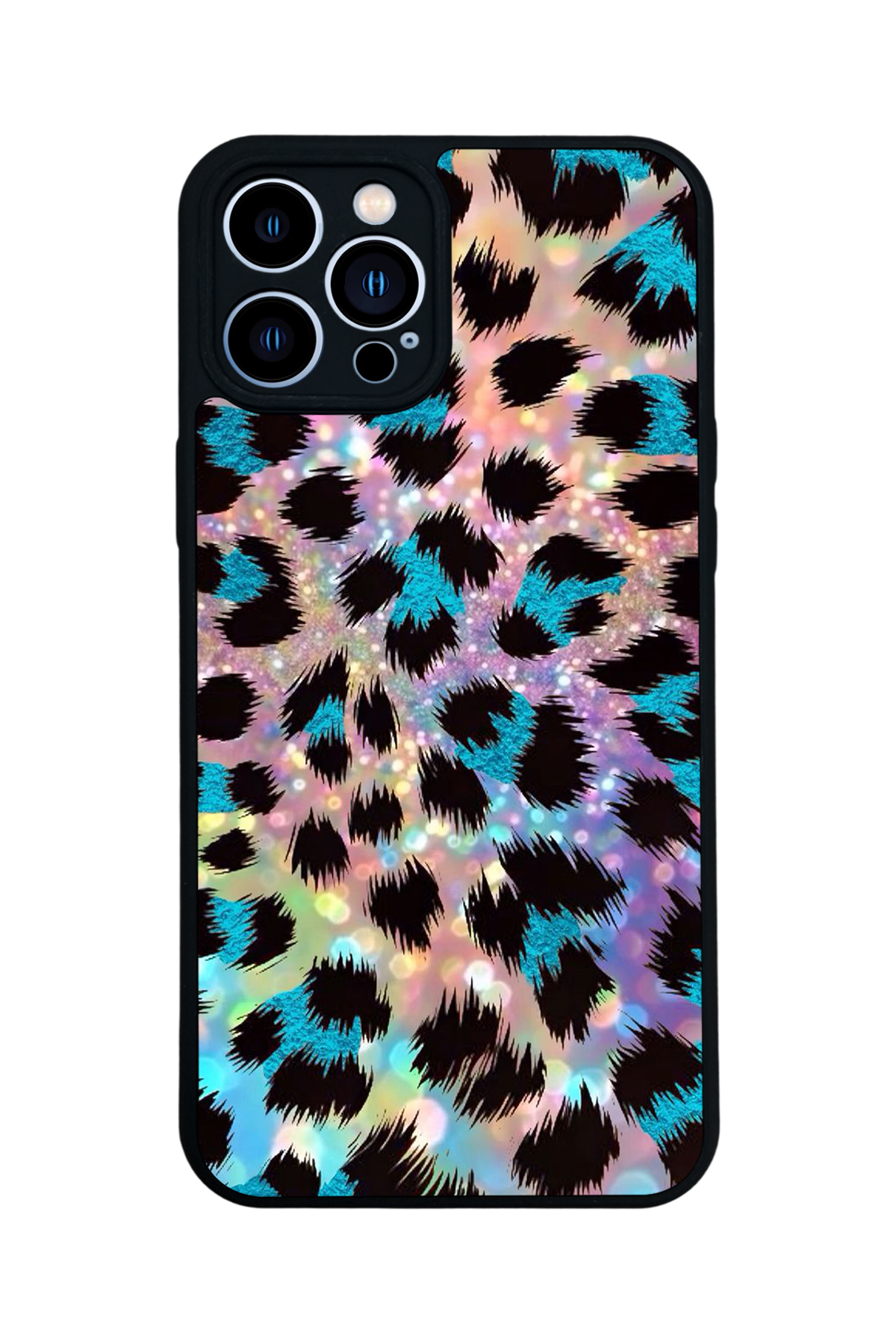 iPhone 12 Pro Max Uyumlu Hologram Leopar Tasarımlı Glossy Premium Kılıf