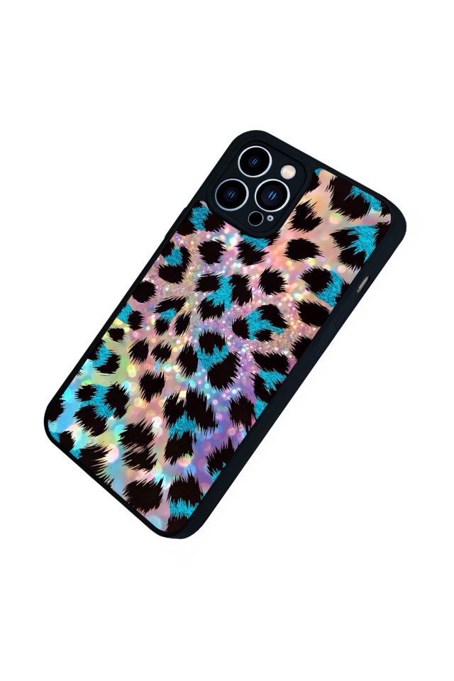 iPhone 12 Pro Max Uyumlu Hologram Leopar Tasarımlı Glossy Premium Kılıf