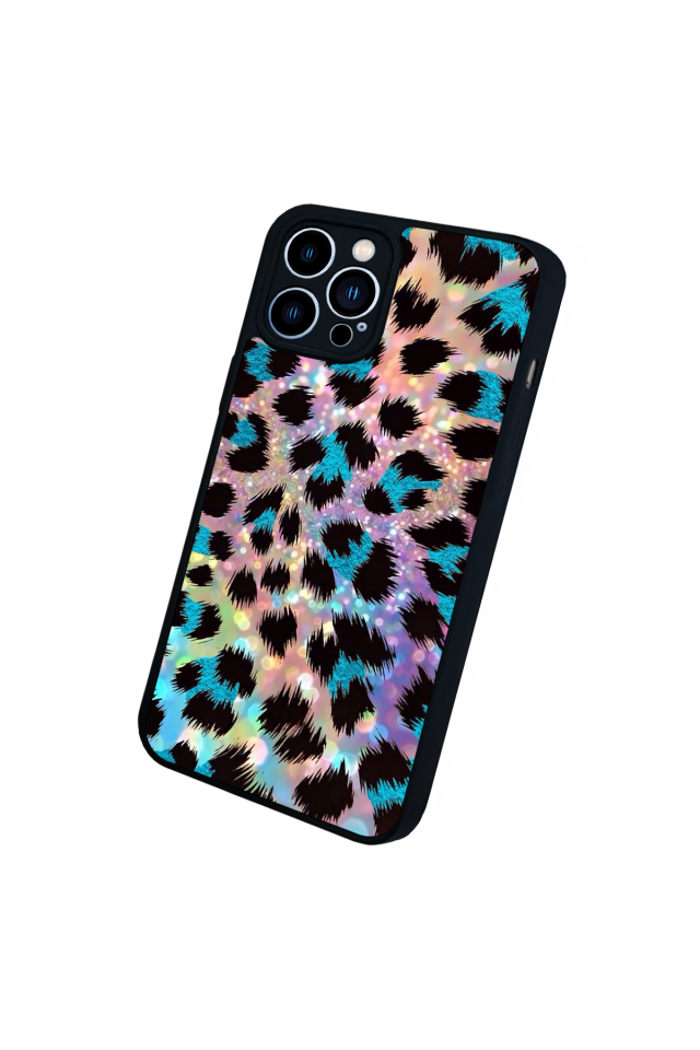 iPhone 12 Pro Max Uyumlu Hologram Leopar Tasarımlı Glossy Premium Kılıf