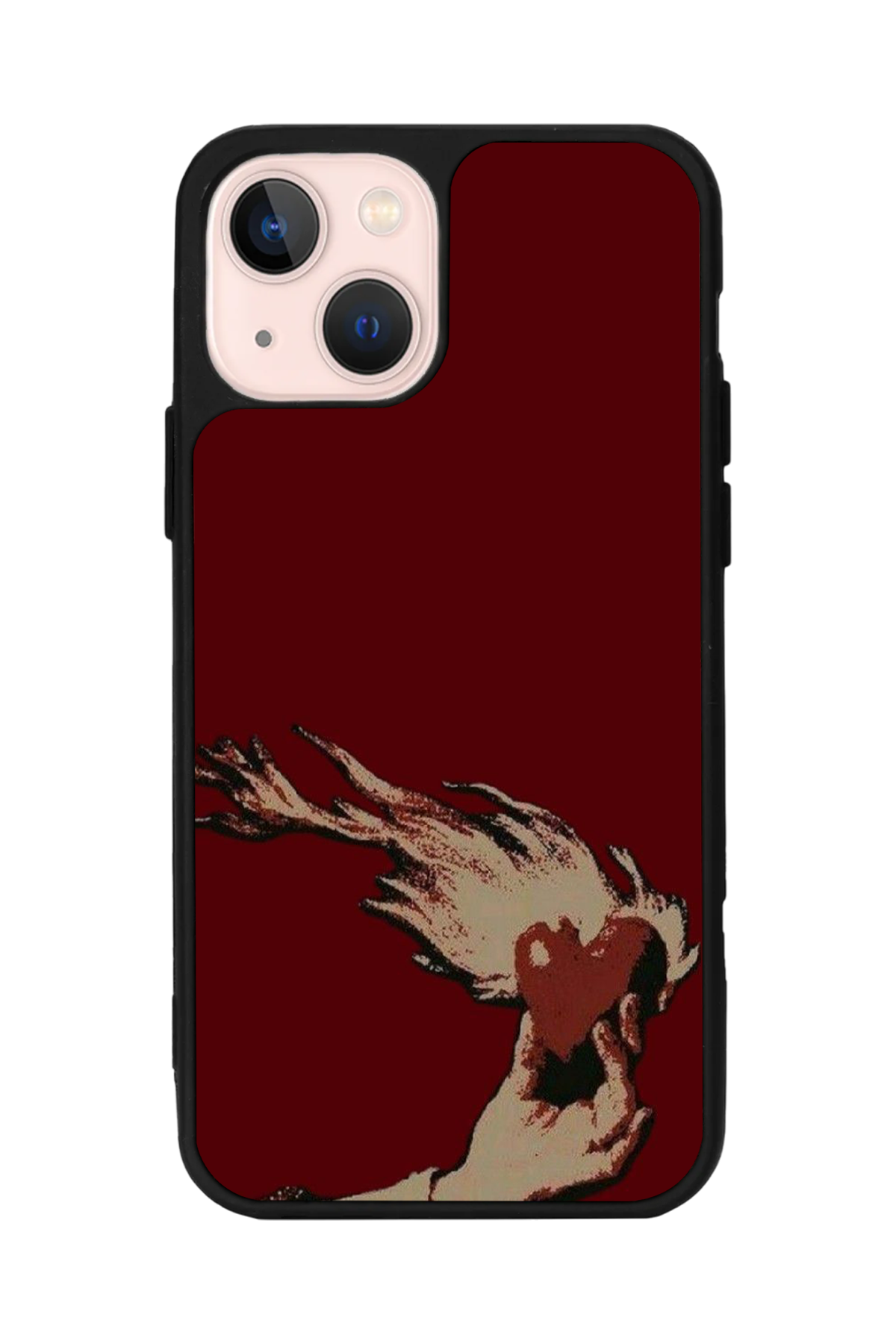 iPhone 13 Mini Uyumlu Kalp Love Tasarımlı Glossy Premium Kılıf