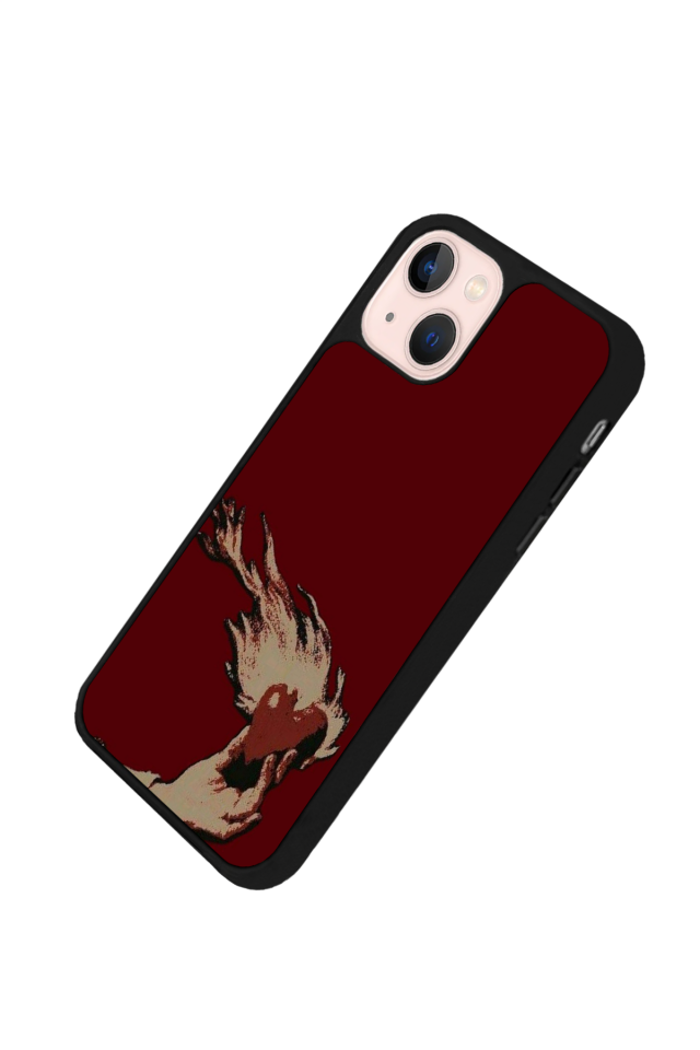iPhone 13 Mini Uyumlu Kalp Love Tasarımlı Glossy Premium Kılıf