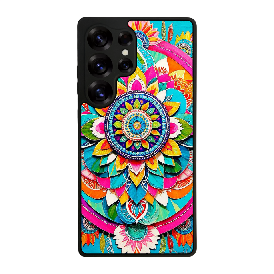Samsung Galaxy S25 Ultra Uyumlu Mandala Tasarımlı Glossy Premium Kılıf