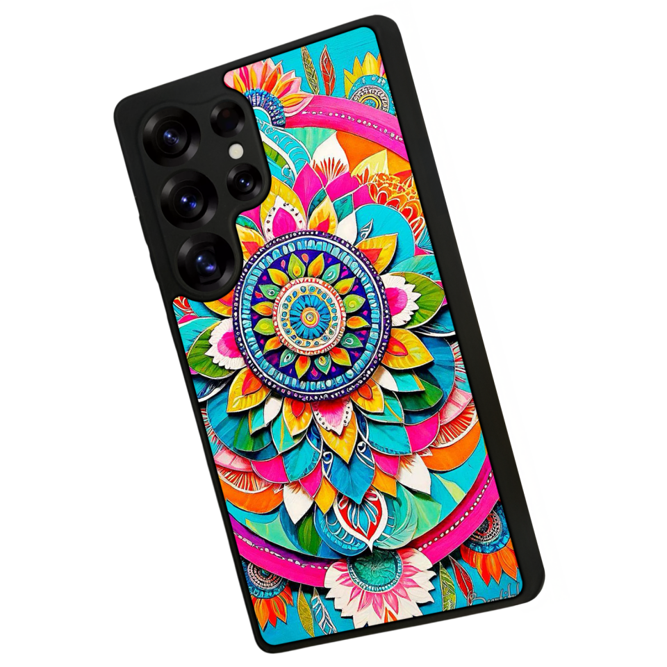 Samsung Galaxy S25 Ultra Uyumlu Mandala Tasarımlı Glossy Premium Kılıf