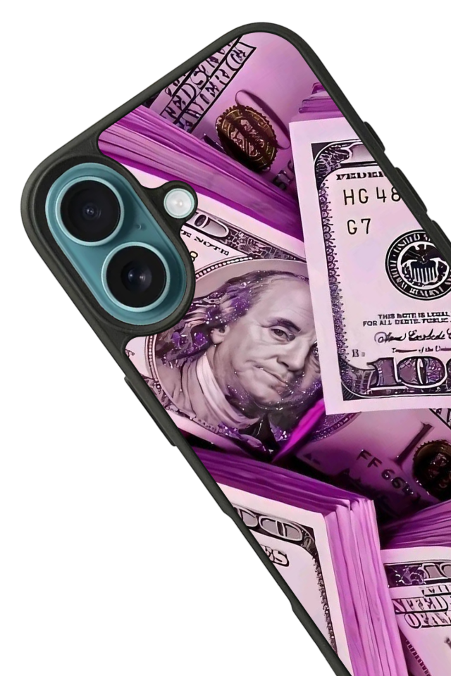 iPhone 16 Uyumlu Money Para Tasarımlı Glossy Premium Kılıf