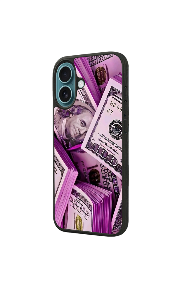 iPhone 16 Uyumlu Money Para Tasarımlı Glossy Premium Kılıf