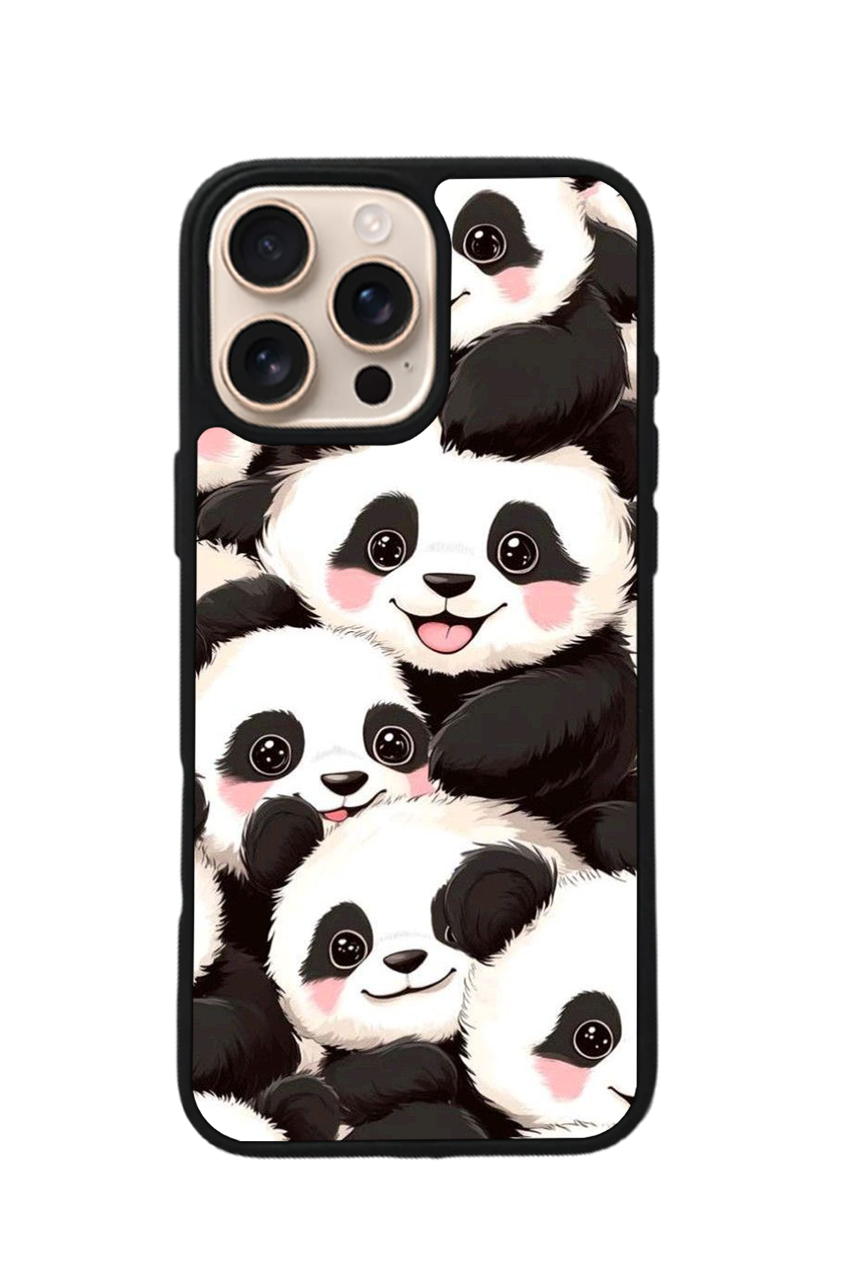iPhone 15 Pro Uyumlu Panda Tasarımlı Glossy Premium Kılıf