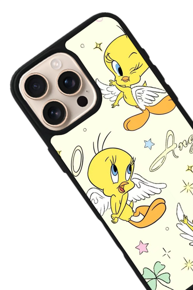 iPhone 16 Pro Uyumlu Tweety Tasarımlı Glossy Premium Kılıf