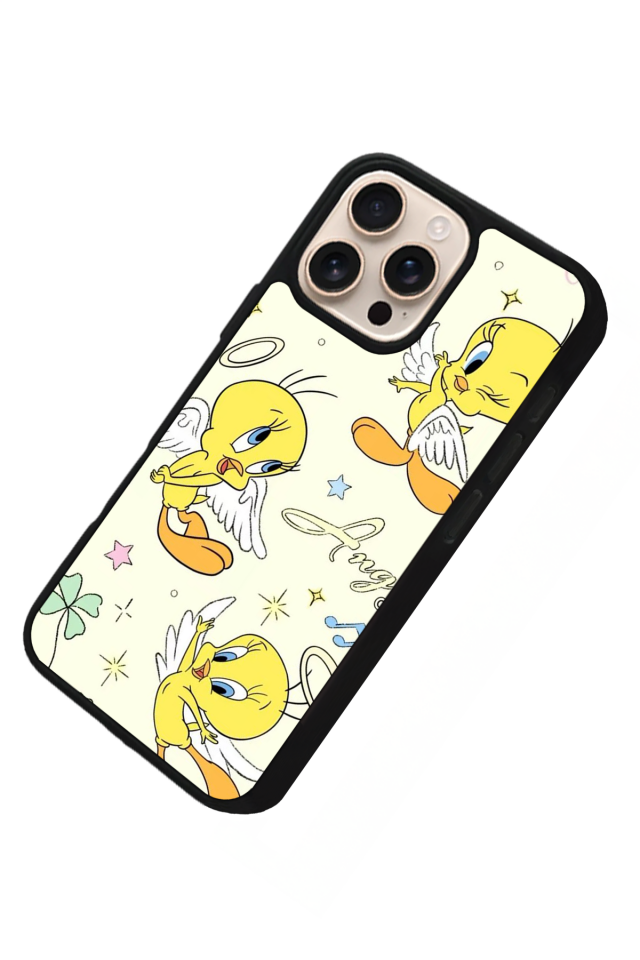 iPhone 16 Pro Uyumlu Tweety Tasarımlı Glossy Premium Kılıf