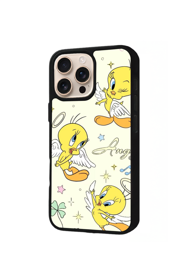 iPhone 16 Pro Uyumlu Tweety Tasarımlı Glossy Premium Kılıf